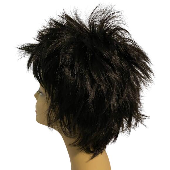 Spikey Razor Layered Wig Synthetic Jet Black Women Teens One Size NWT - Picture 9 of 14
